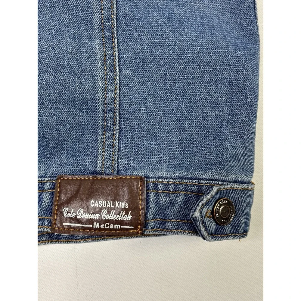MaCam Hooded Denim Jacket Kids Boys 120 Zipper Button Casual